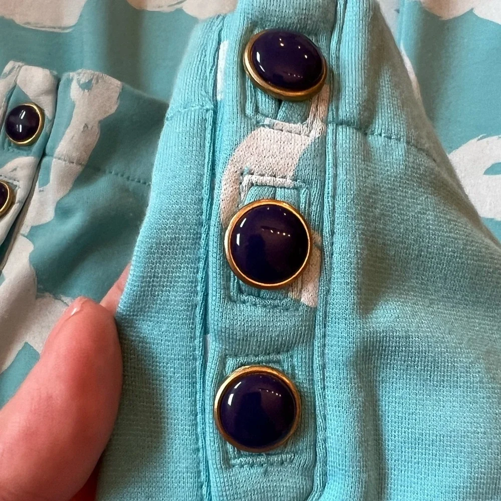 Lily Pulitzer | Jonah Ball and Chain Print Teal Above Knee Dress with Be… - Picture 6 of 12